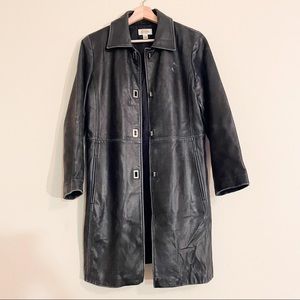 Talbots Leather Trench Coat